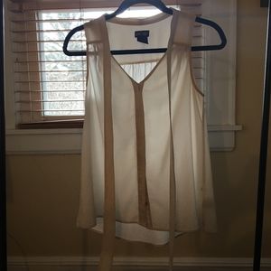 lord & Taylor white sleeveless button down